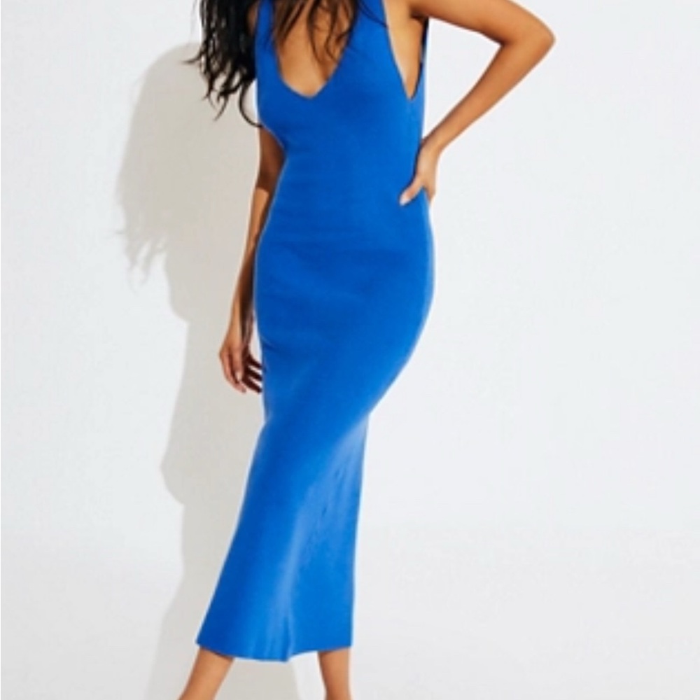 Free People Daniela Low Back Sweater Midi Dress